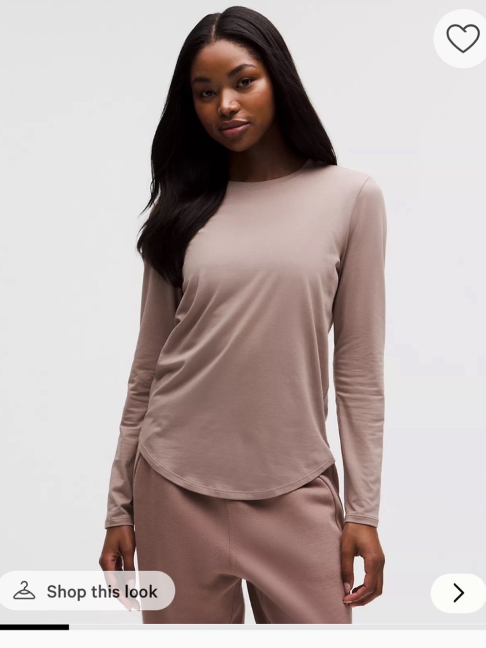 lululemon athletica Long Sleeve Crewneck Top in Dusty Mauve